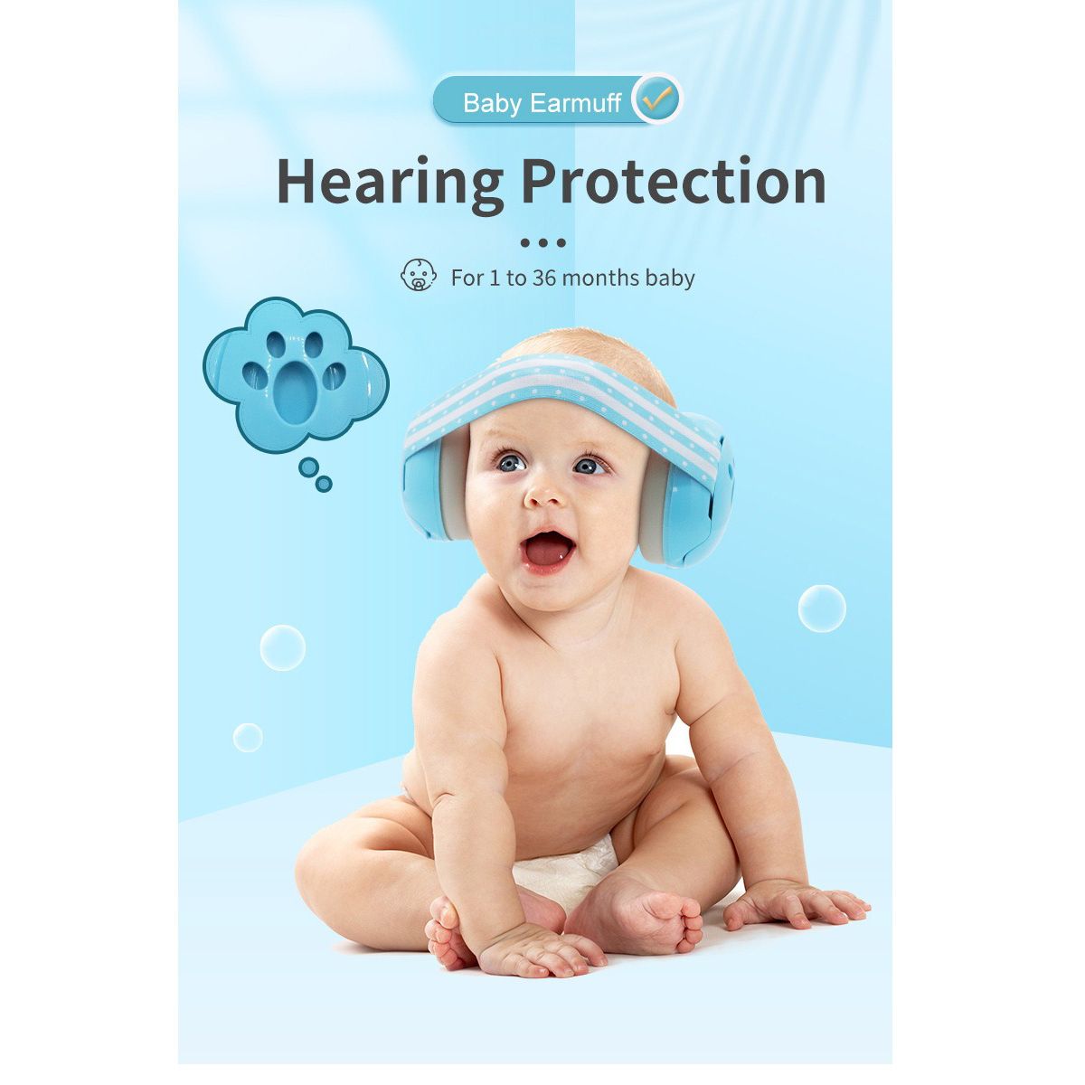 GENERICO - Protección Audifonos Antiruido Para Bebes Niños ColorCeleste