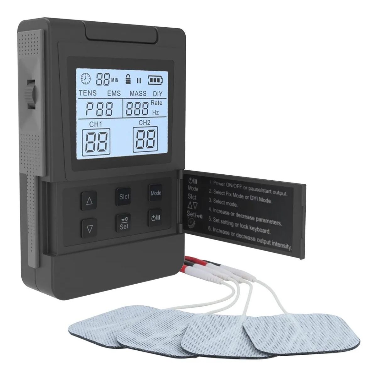 MUNDO MAGIA - Electroestimulador Eléctrico Muscular 4 En 1 Tens/ems Usb