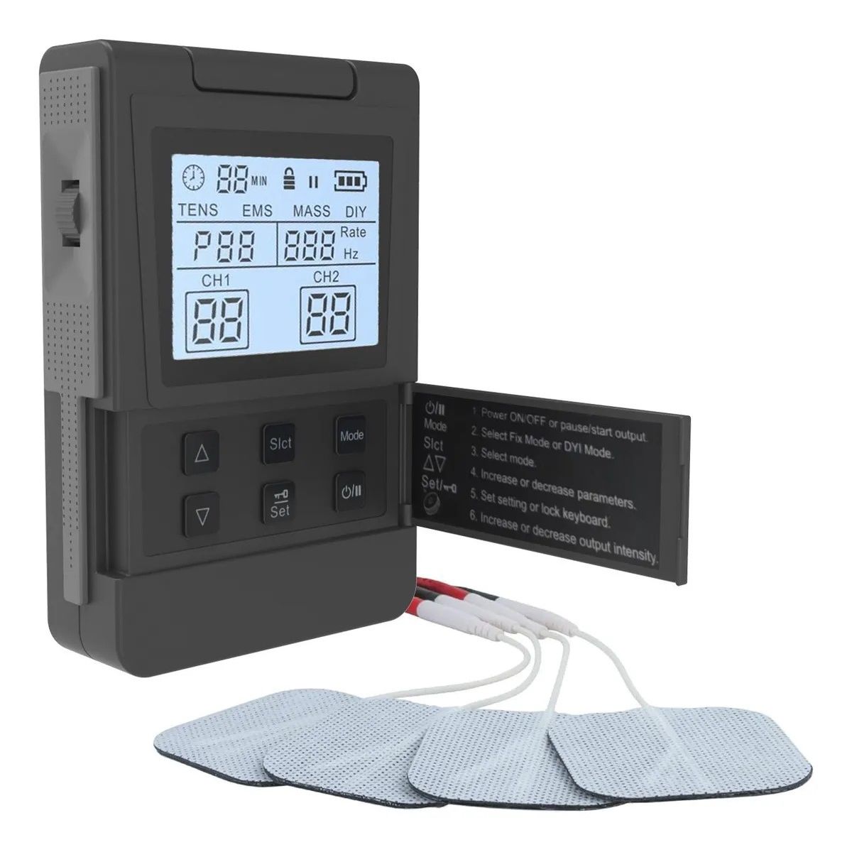 MUNDO MAGIA - Electroestimulador Eléctrico Muscular 4 En 1 Tens/ems Usb