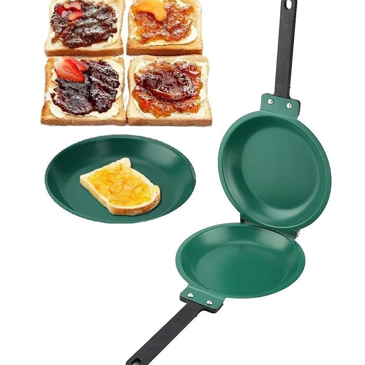 GENERICO - Sartén Cerámica Antiadherente Doble Cara Sartén Plegable