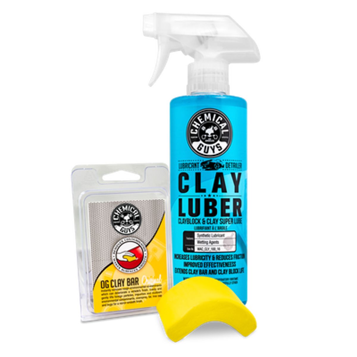 CHEMICAL GUYS - Kit descontaminante Chemical Guys OG Clay bar Clay luber