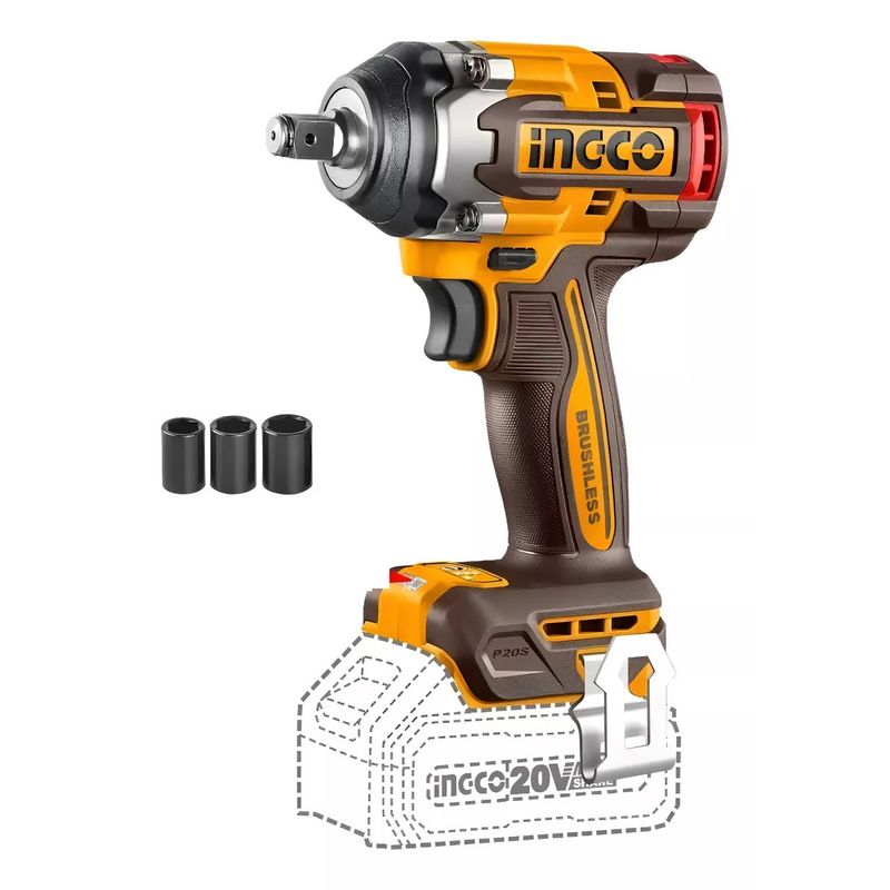 INGCO - Llave Pistola Impacto Ingco Bl 12 20v 500nm Ciwli20501 Sbateria.