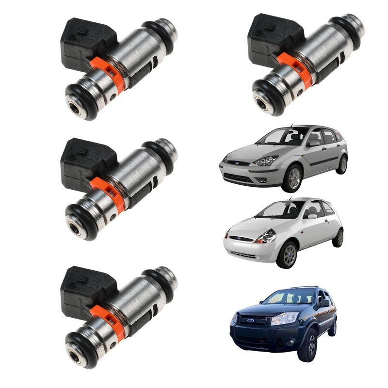 GENERICO - Pack 4 Inyector Ford Fiesta Ka Ecosport Focus 1.6 Motor Zetec.
