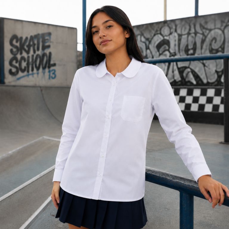 Blusa Escolar Clasica Nina - Tallas 4 a 58 Blanco 52