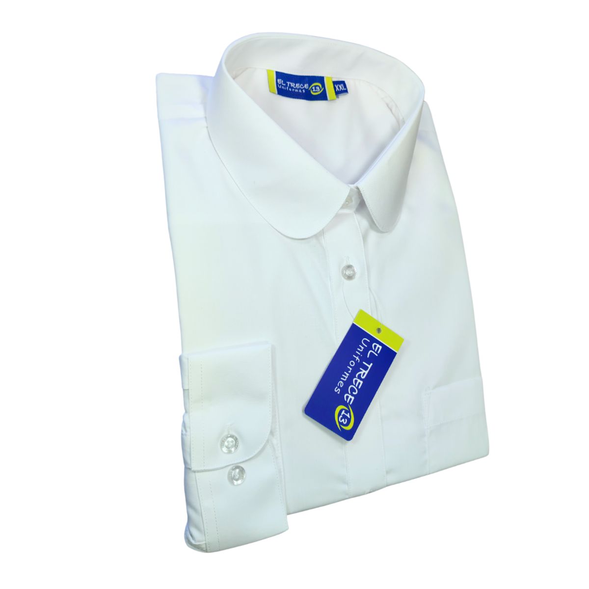 EL TRECE - Blusa Escolar Entallada Blanca - Tallas xs A 2xl