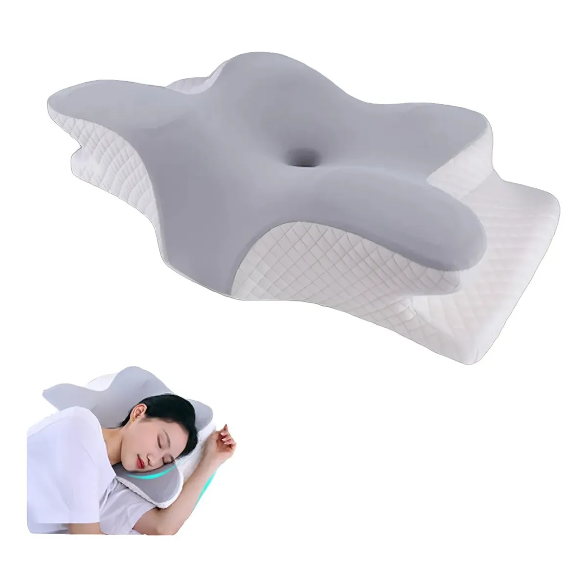 MUNDO MAGIA - Almohada Ortopédica Cojín Cuello Memory Foam Cervical Alivio