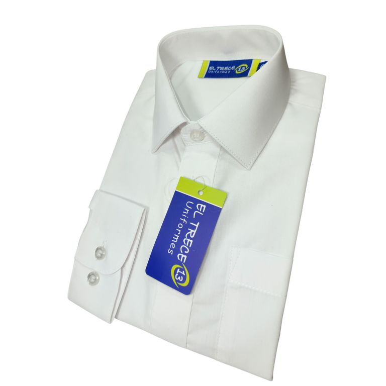 Camisa Colegio Nino Blanca Clasica - Tallas 4 a 48 Blanco 12