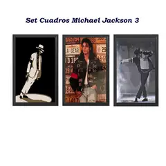 DECORACION CREATIVA - Set Cuadros Michael Jackson 3 - Marco Negro