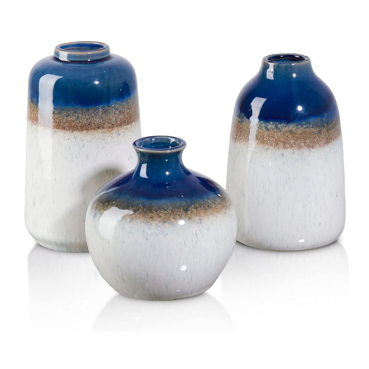 HOME ESSENTIALS - Set 3 jarrones meteoric azul