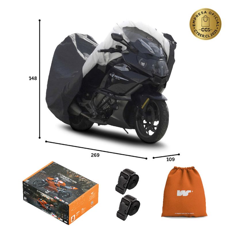 CWAGEN - Funda para Moto XXL Con Top Case - Wagen Covers Deluxe