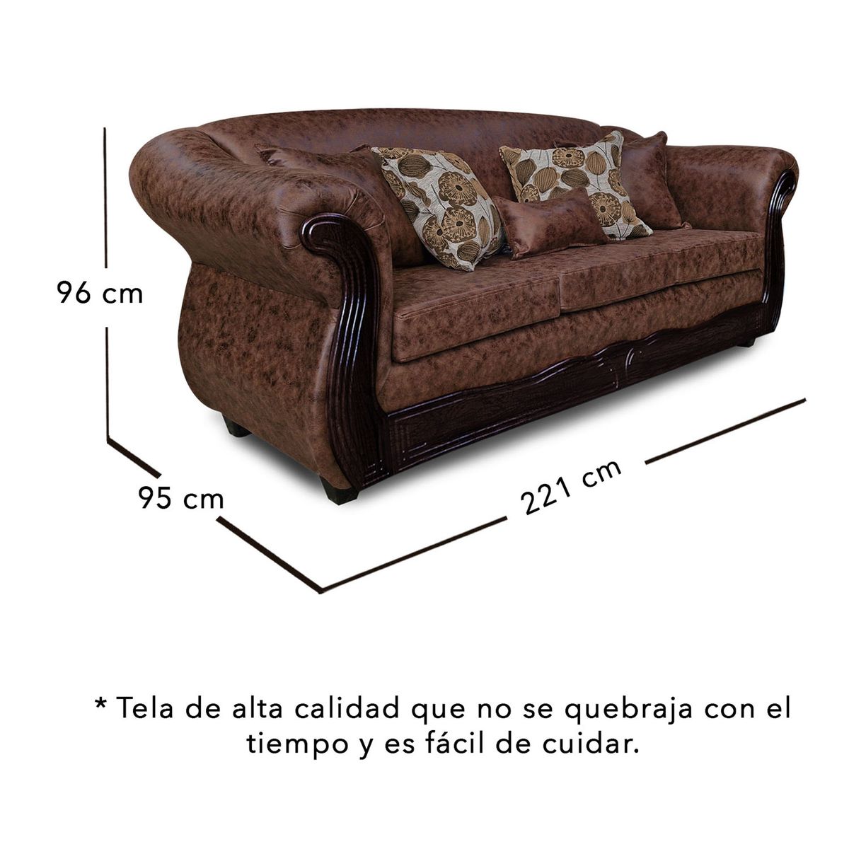 ADONIS LEUDH - Living 3+2+1+1 Estambul Envejecido Extra Grande Cafe Oscuro