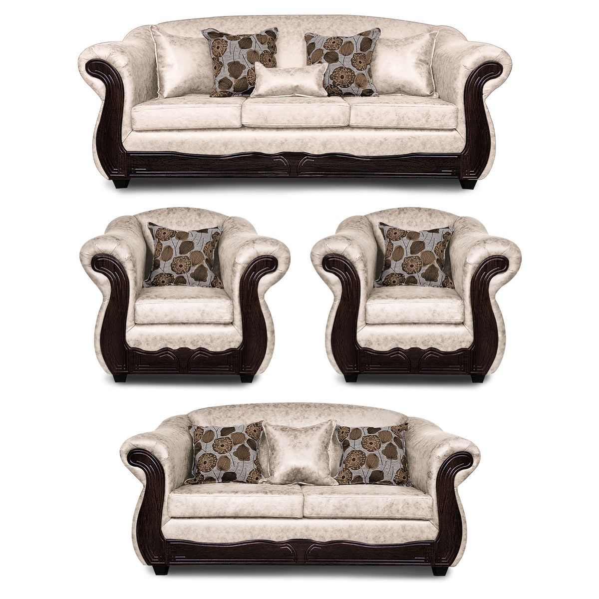 ADONIS LEUDH - Living 3+2+1+1 Estambul Envejecido Extra Grande Blanco