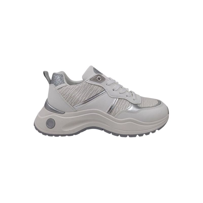 HERIEL - Zapatilla Blanca Plataforma Mujer.