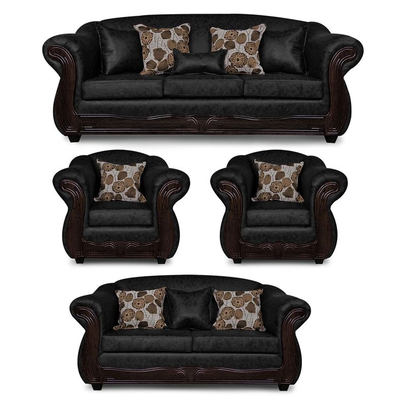 ADONIS LEUDH - Living 3+2+1+1 Estambul Envejecido Extra Grande Negro