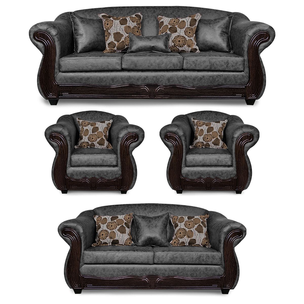 ADONIS LEUDH - Living 3+2+1+1 Estambul Envejecido Extra Grande Gris