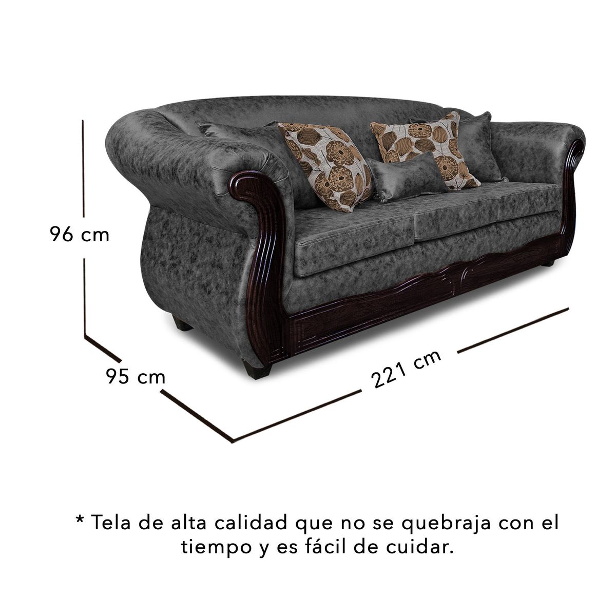 ADONIS LEUDH - Living 3+2+1+1 Estambul Envejecido Extra Grande Gris