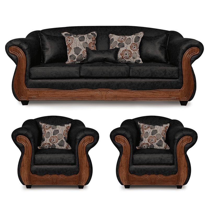 ADONIS LEUDH - Living 3+1+1 Estambul Envejecido Extra Grande Negro X