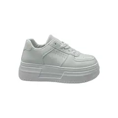 HERIEL - Zapatilla Blanca Plataforma Mujer.