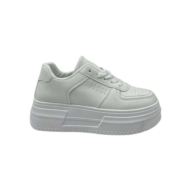HERIEL - Zapatilla Blanca Plataforma Mujer.