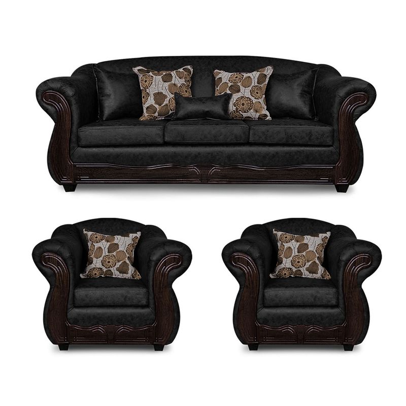 ADONIS LEUDH - Living 3+1+1 Estambul Envejecido Extra Grande Negro
