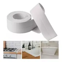 GENERICO - 3 Piezas Cinta Selladora Para Baño Ducha Lavabo Bañera Color Blanco