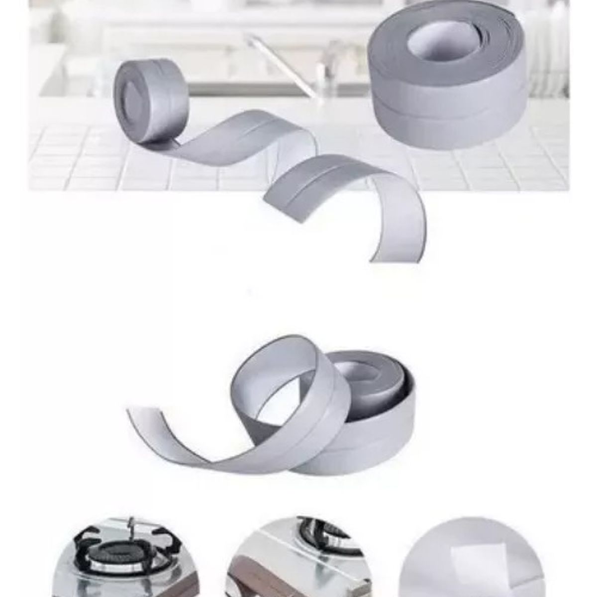 RAGNAR - 3 Piezas Cinta Selladora Para Baño Ducha Lavabo Bañera Color Blanco