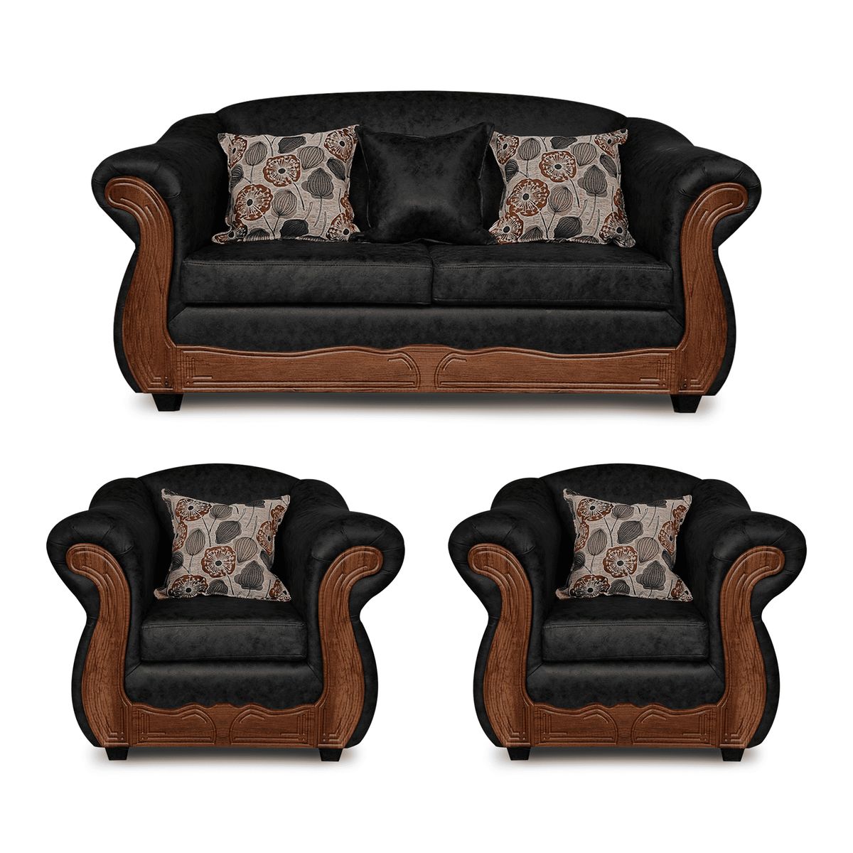 ADONIS LEUDH - Living 2+1+1 Estambul Envejecido Extra Grande Negro X