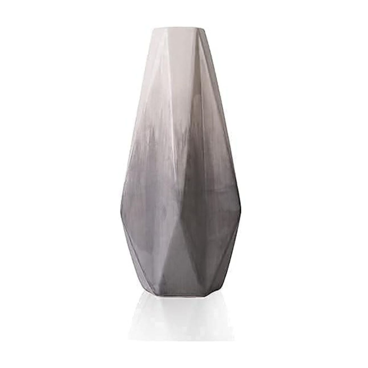 HOME ESSENTIALS - Set 2 jarrones geométricos de cerámica gris