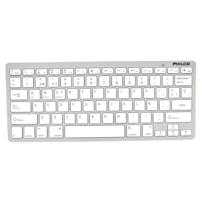 PHILCO - Teclado Inalámbrico Bt Ultra Slim AP382 Blanco Philco.