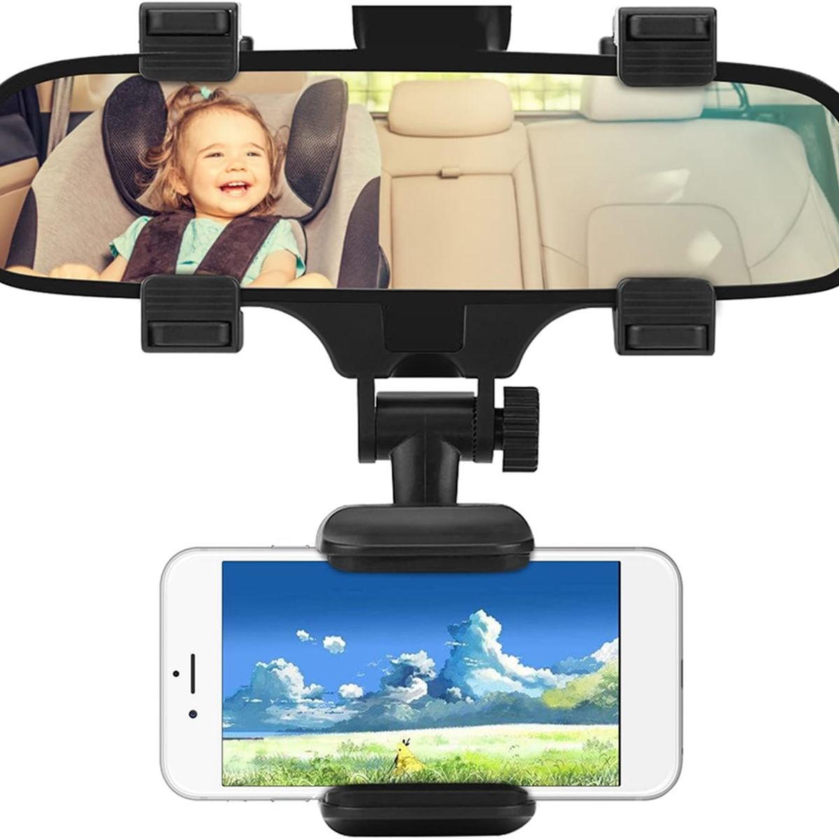 MOVI - SOPORTE DE CELULAR AJUSTABLE PARA  ESPEJO RETROVISOR