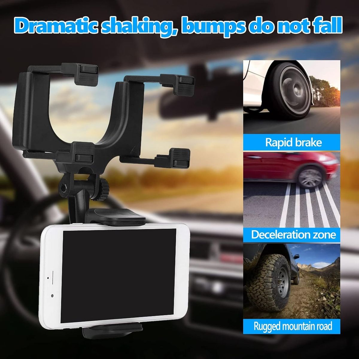 MOVI - SOPORTE DE CELULAR AJUSTABLE PARA  ESPEJO RETROVISOR