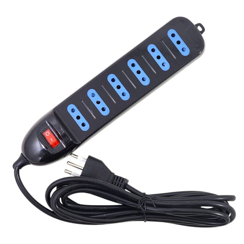 TECMASTER - Alargador Eléctrico 6Pos 3mt Switch Tm-800100bk Tecmaster