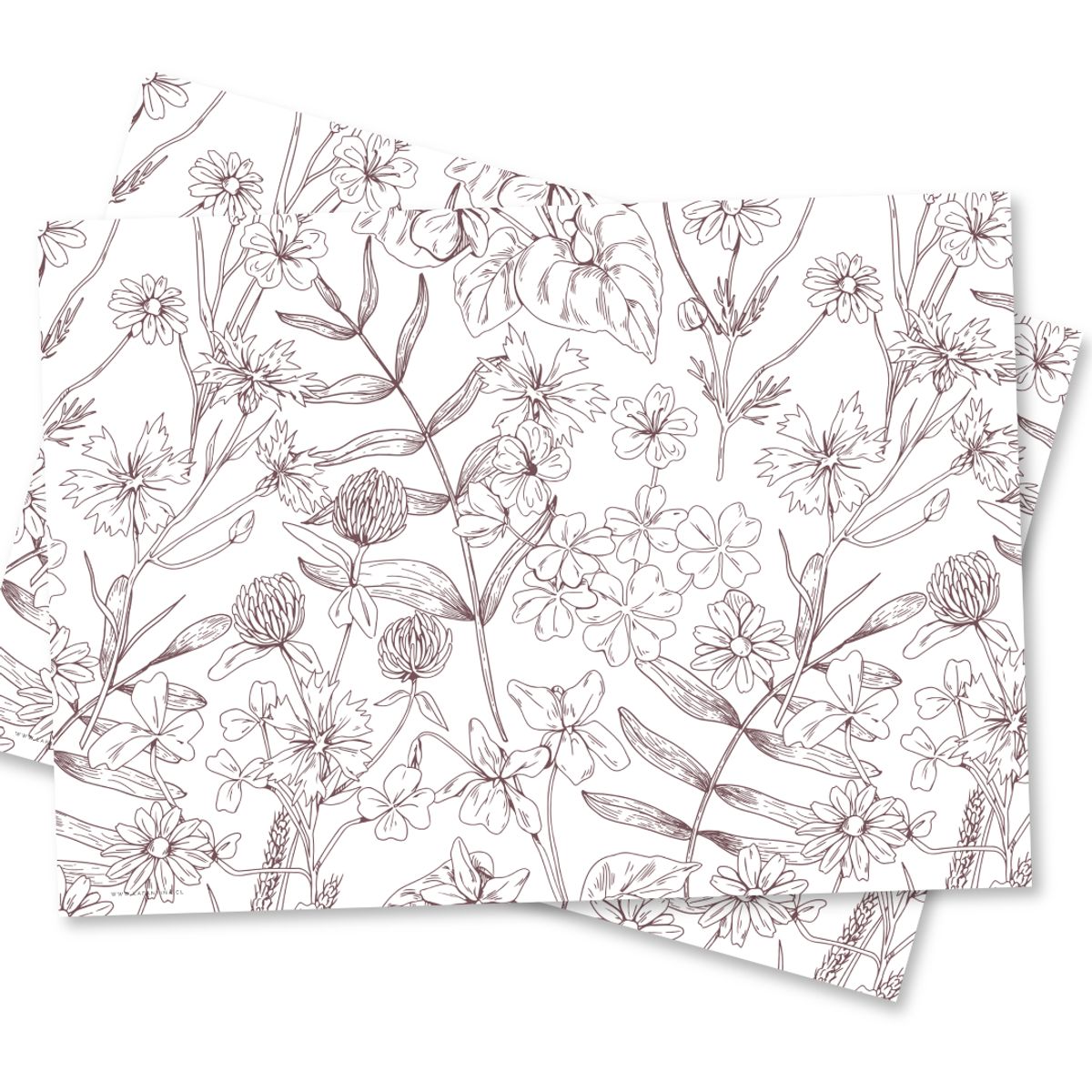 LAFANTINA - INDIVIDUALES DE PAPEL REUTILIZABLES FLORES CAFÉ