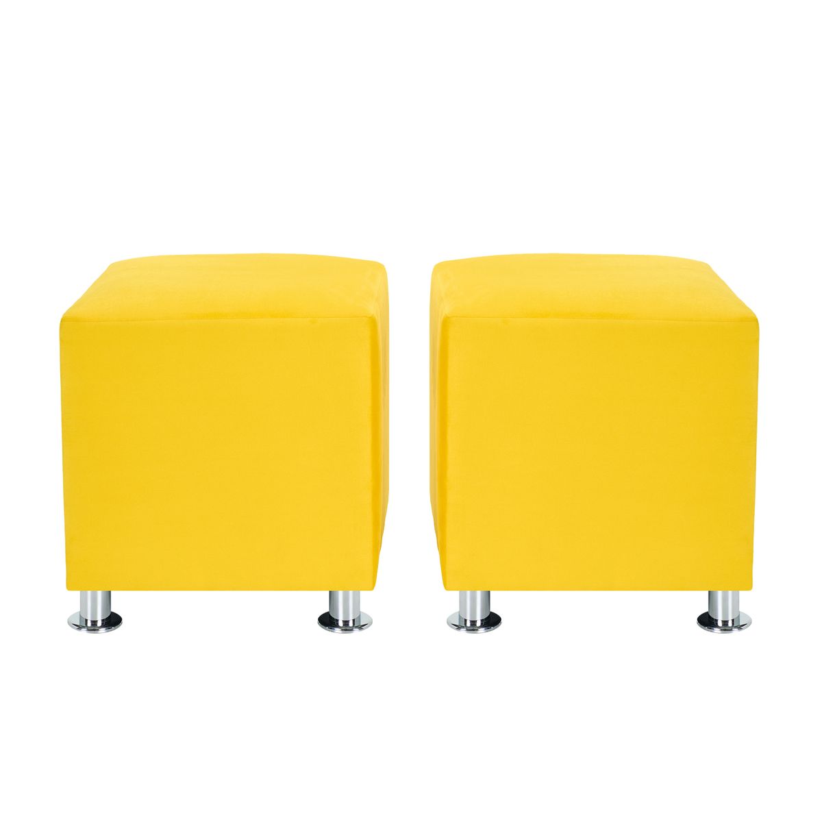 BODEVIR - Set Pouf Cali 1C Felpa 12 Amarillo