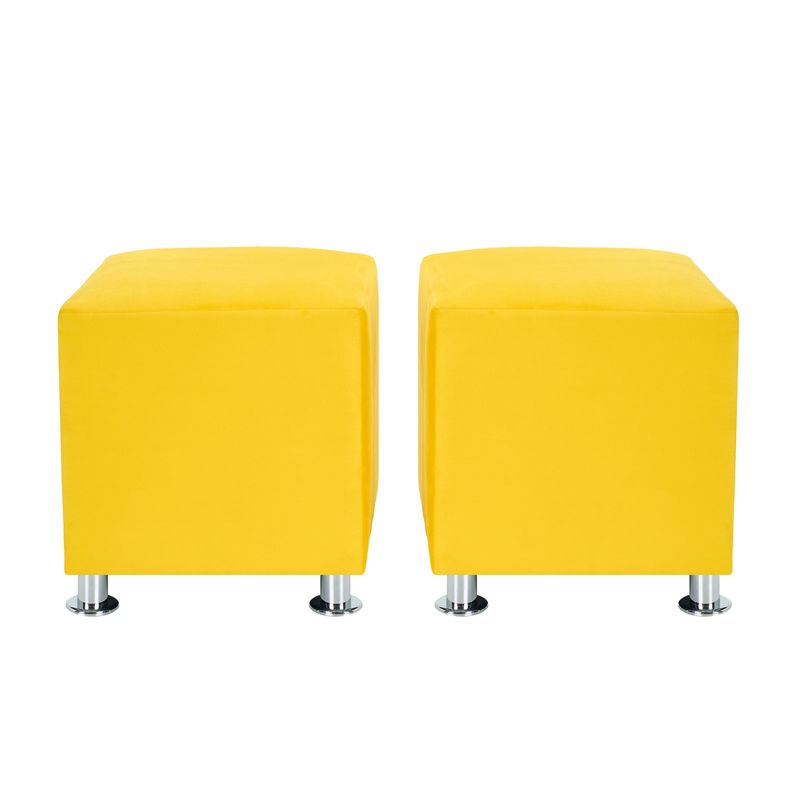 BODEVIR - Set Pouf Cali 1C Felpa 12 Amarillo