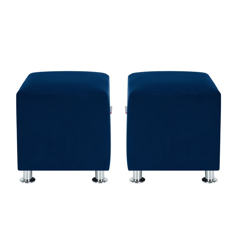 BODEVIR - Set Pouf Cali 1C Felpa 12 Azul Marino