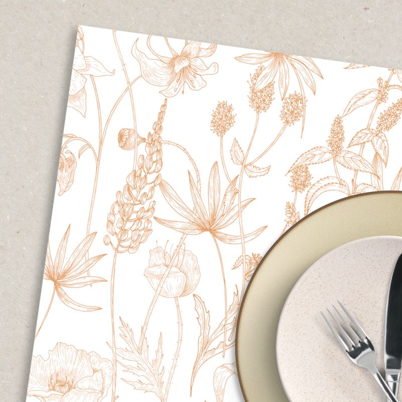LAFANTINA - INDIVIDUALES DE PAPEL REUTILIZABLES FLORES TAUPÉ