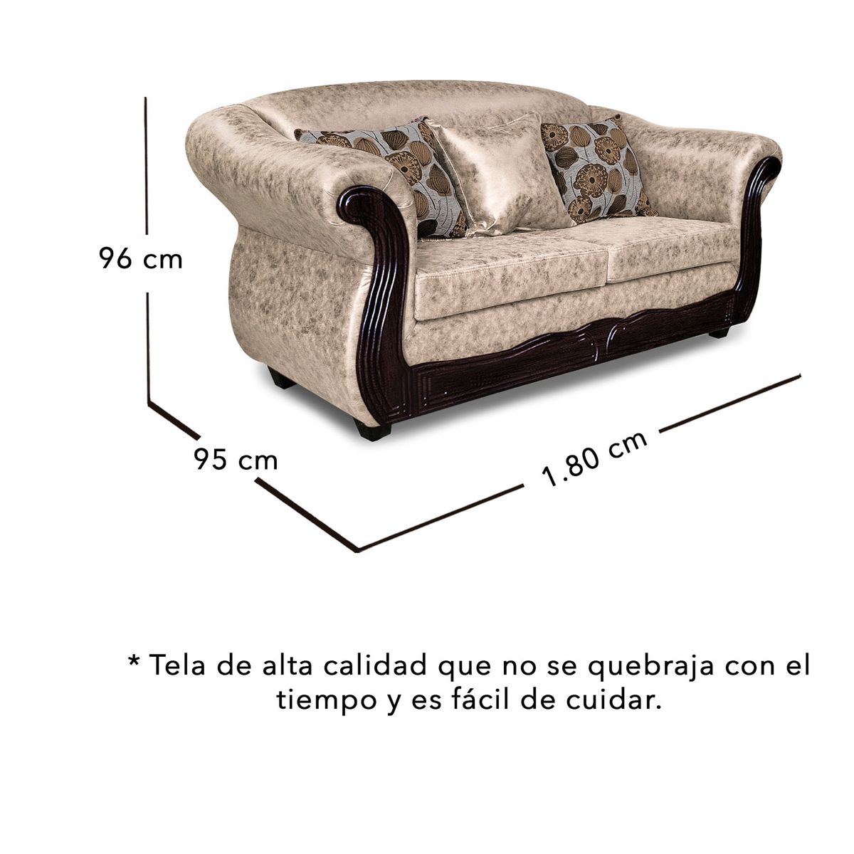 ADONIS LEUDH - Sofá 2 Cuerpos Estambul Envejecido Extra Grande Beige