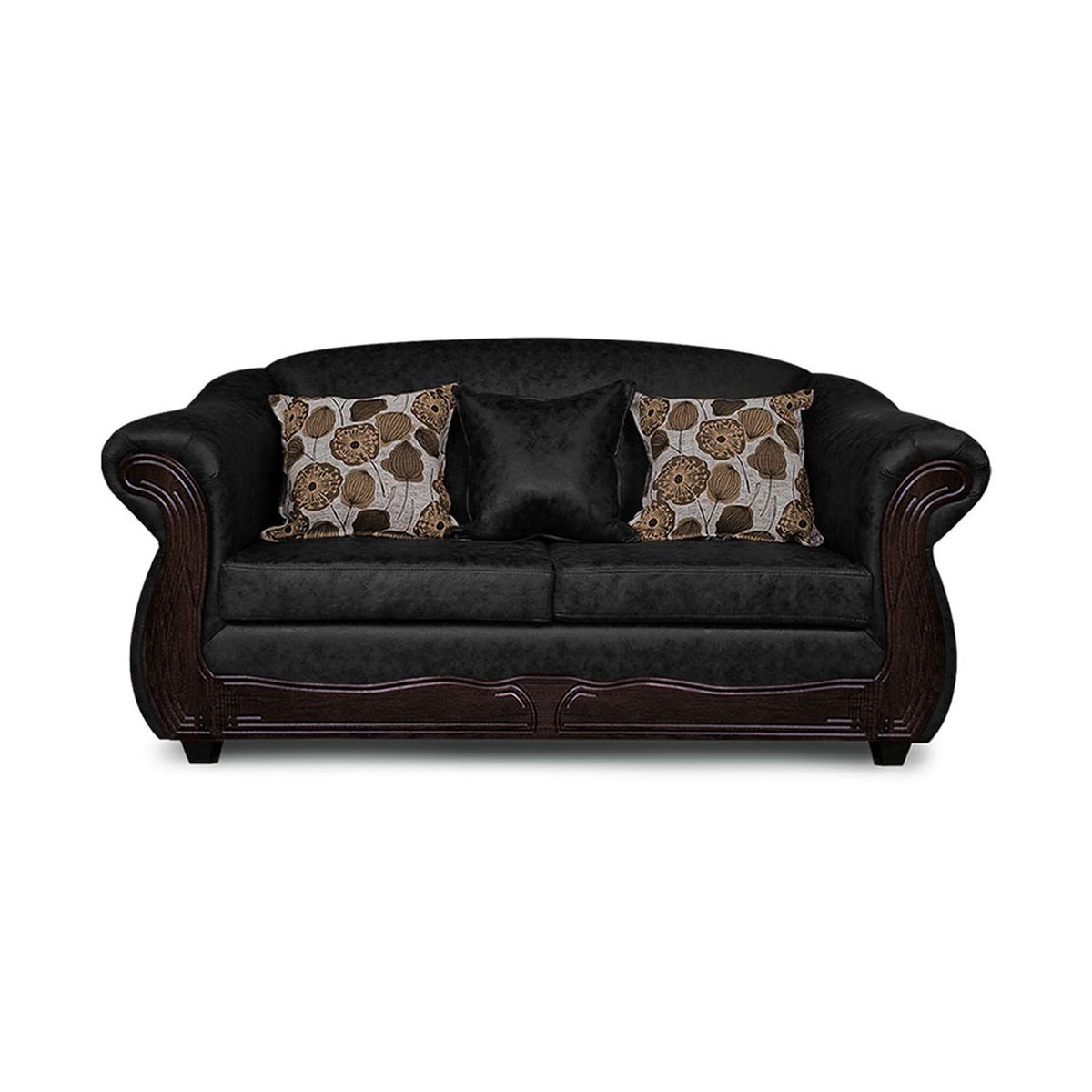 ADONIS LEUDH - Sofá 2 Cuerpos Estambul Envejecido Extra Grande Negro