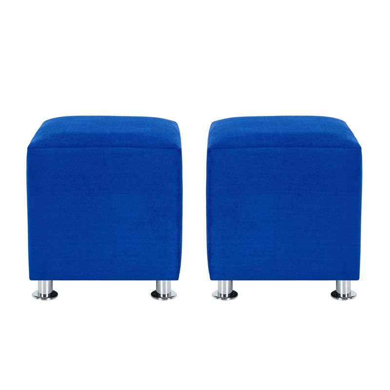 BODEVIR - Set Pouf Cali 1C Felpa 12 Azul Rey