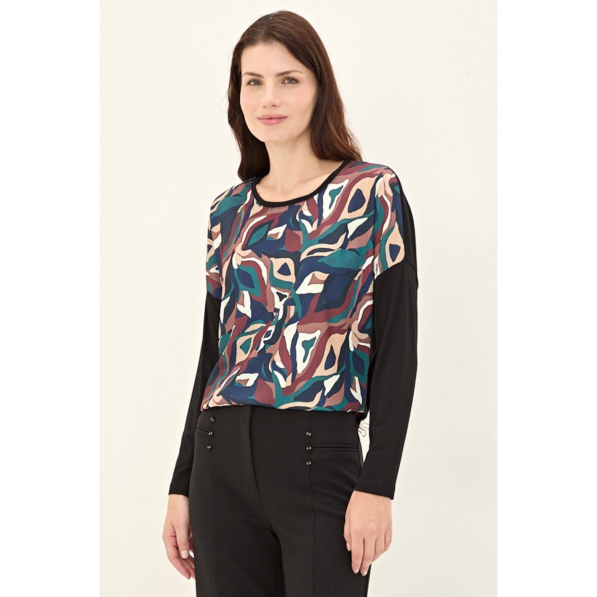 MA GRIFFE - Polera Manga Larga Negro Mujer Magriffe