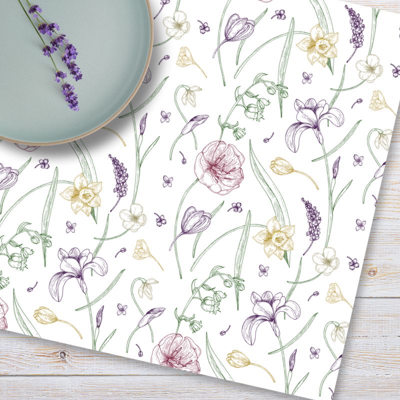 LAFANTINA - INDIVIDUALES DE PAPEL REUTILIZABLES FLORES COLOR