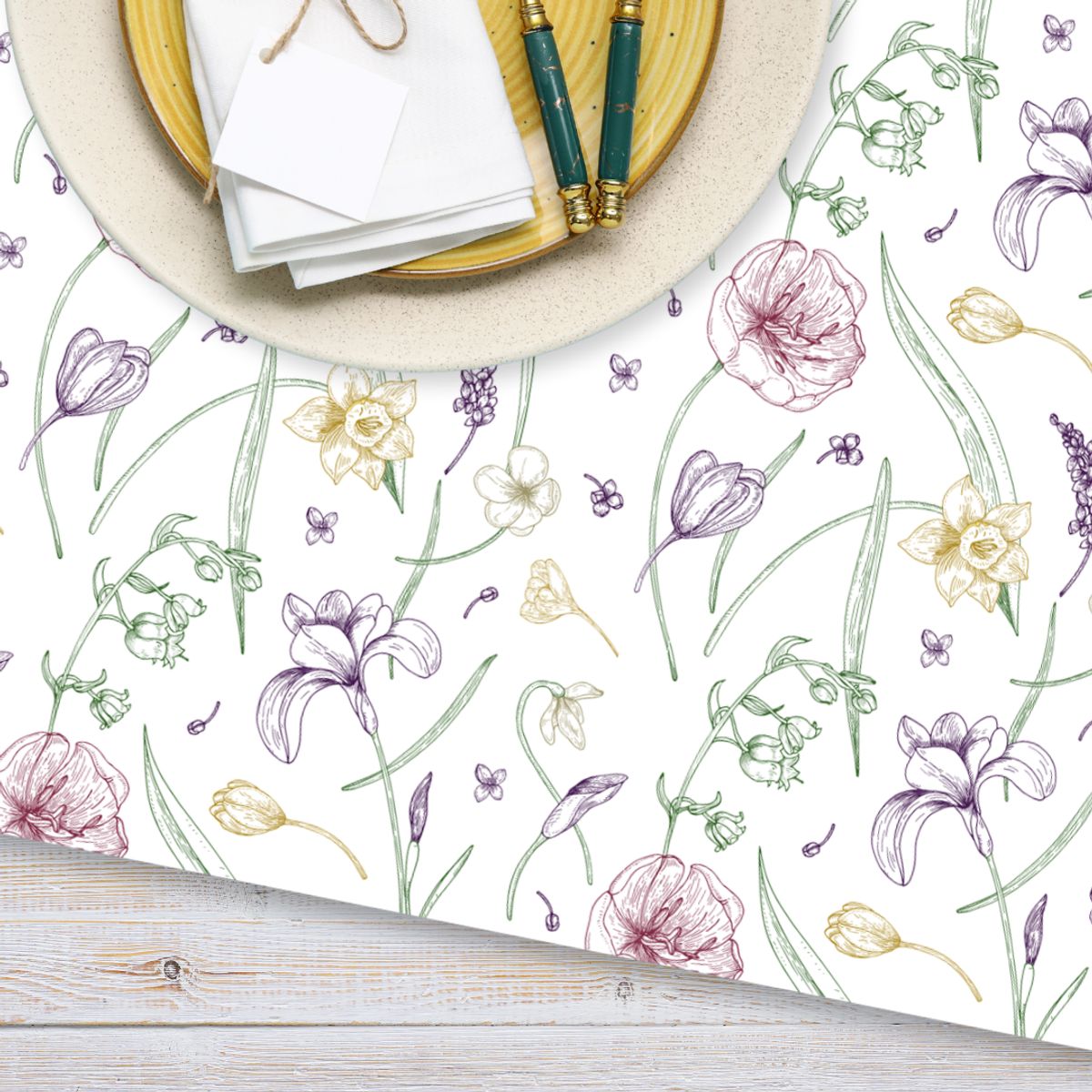 LAFANTINA - INDIVIDUALES DE PAPEL REUTILIZABLES FLORES COLOR