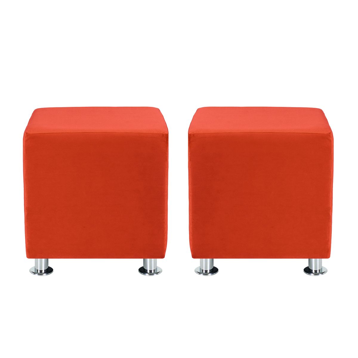 BODEVIR - Set Pouf Cali 1C Felpa 12 Naranjo