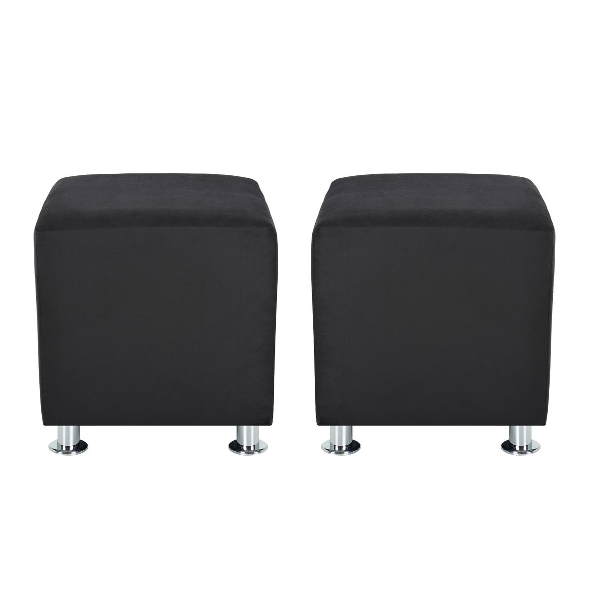 BODEVIR - Set Pouf Cali 1C Felpa 12 Negro