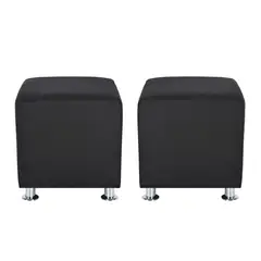 BODEVIR - Set Pouf Cali 1C Felpa 12 Negro