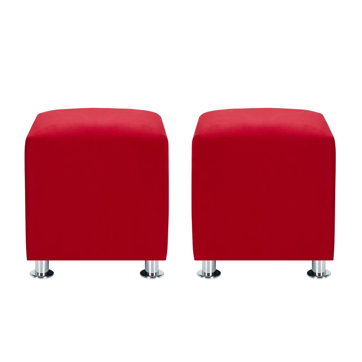 BODEVIR - Set Pouf Cali 1C Felpa 12 Rojo