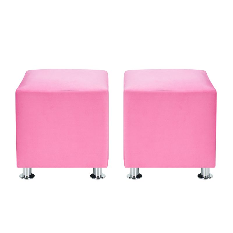 BODEVIR - Set Pouf Cali 1C Felpa 12 Rosado