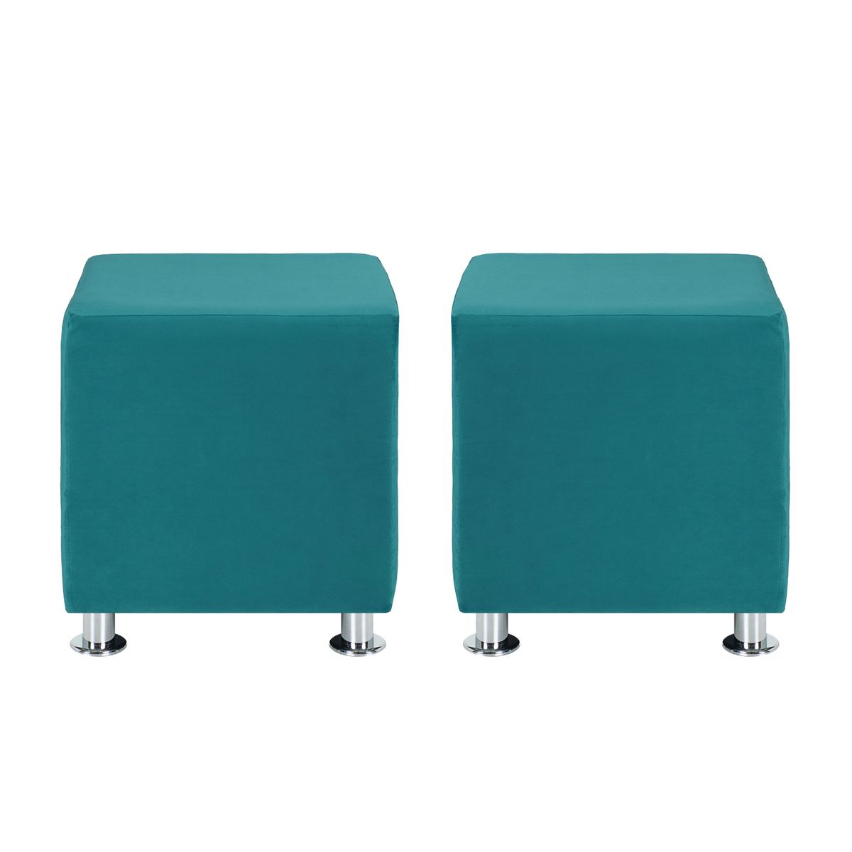 BODEVIR - Set Pouf Cali 1C Felpa 12 Turquesa