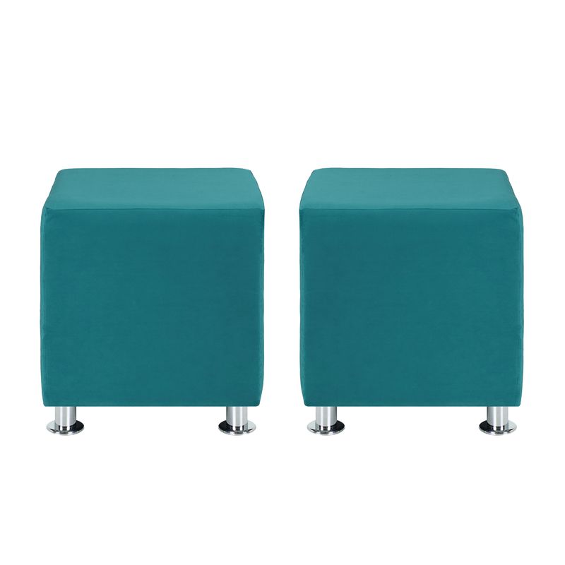 BODEVIR - Set Pouf Cali 1C Felpa 12 Turquesa